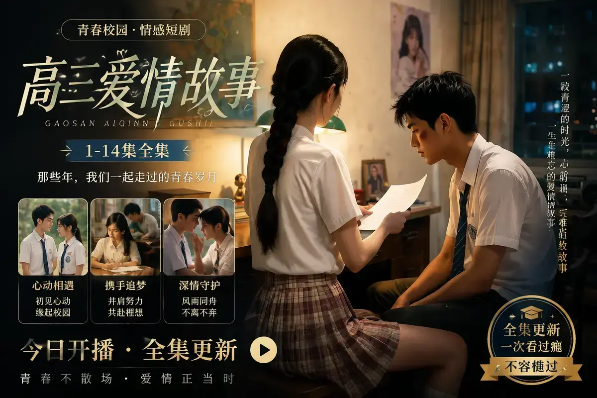 《AI短剧高三爱情故事》高清完整版在线观看-林澈苏晚晴校园恋曲全集无删减-高三爱情故事中字版网盘下载流畅播放